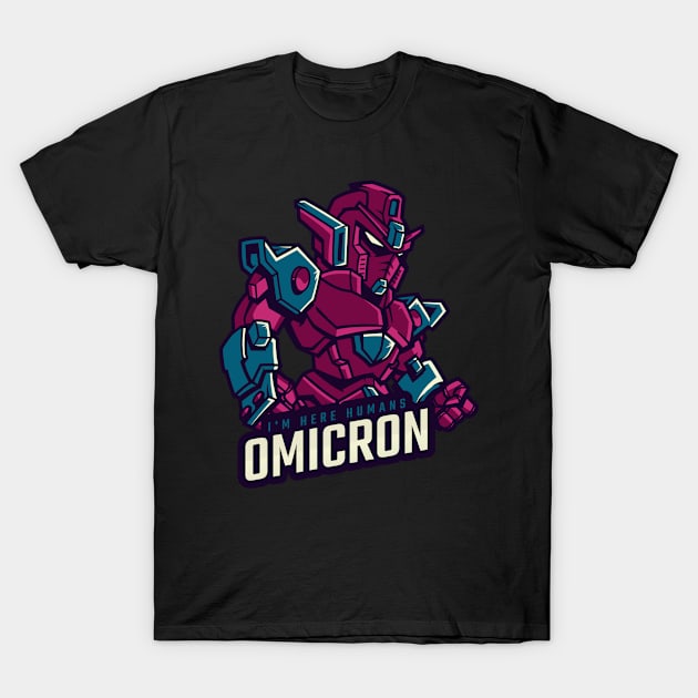 Omicron variant robot T-Shirt by FullOnNostalgia